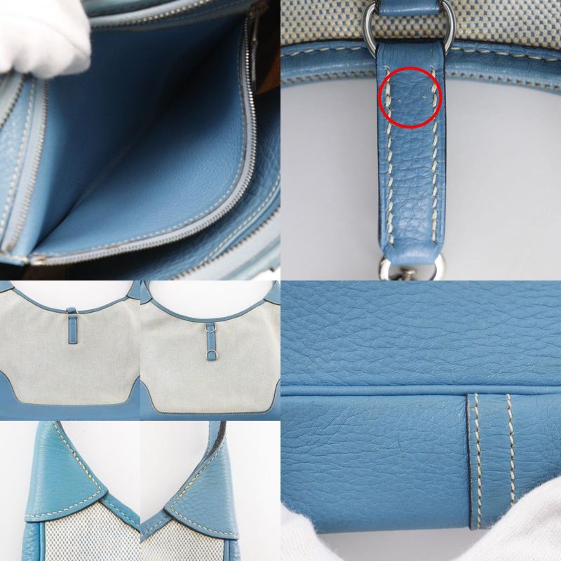 Hermes Trim 31 Toile Ash Taurillon Clemence Natural Blue Jean C