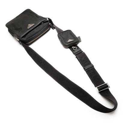 Prada Shoulder Bag Nylon Saffiano Leather
