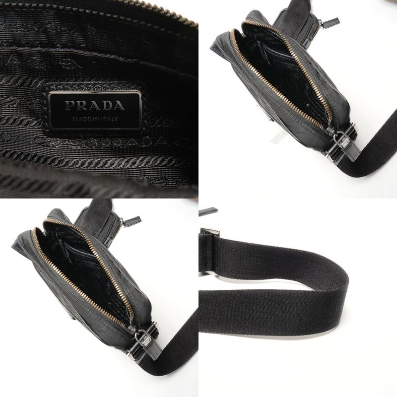 Prada Shoulder Bag Nylon Saffiano Leather