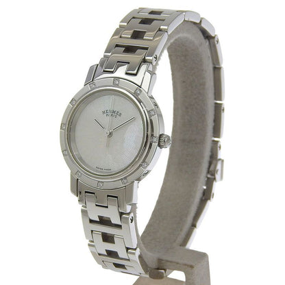 Hermes Clipper Cles Diamond Stainless Steel Quartz Analog Display