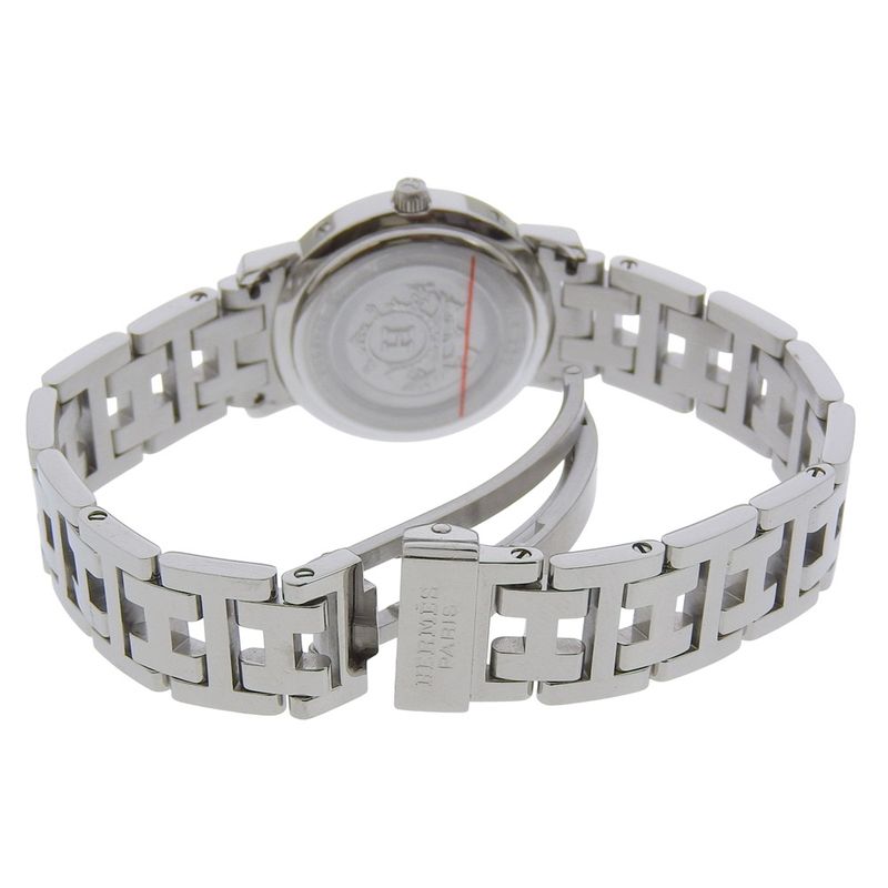 Hermes Clipper Cles Diamond Stainless Steel Quartz Analog Display