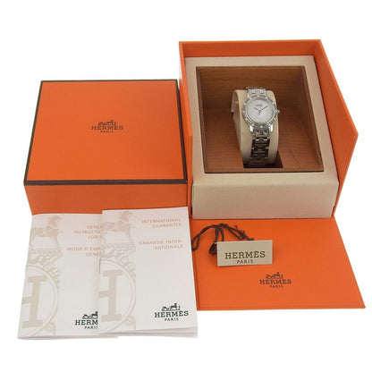 Hermes Clipper Cles Diamond Stainless Steel Quartz Analog Display