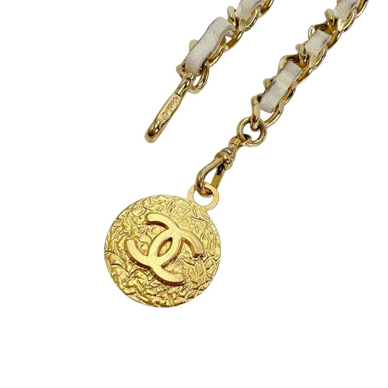 Chanel Belt Vintage Girogo Chain White Gold