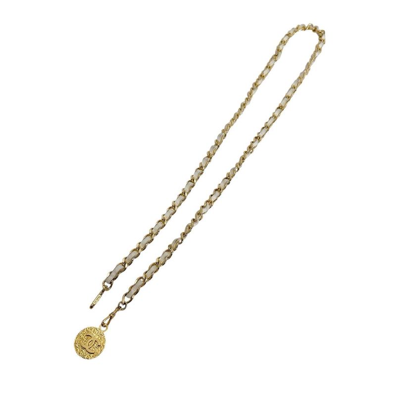 Chanel Belt Vintage Girogo Chain White Gold