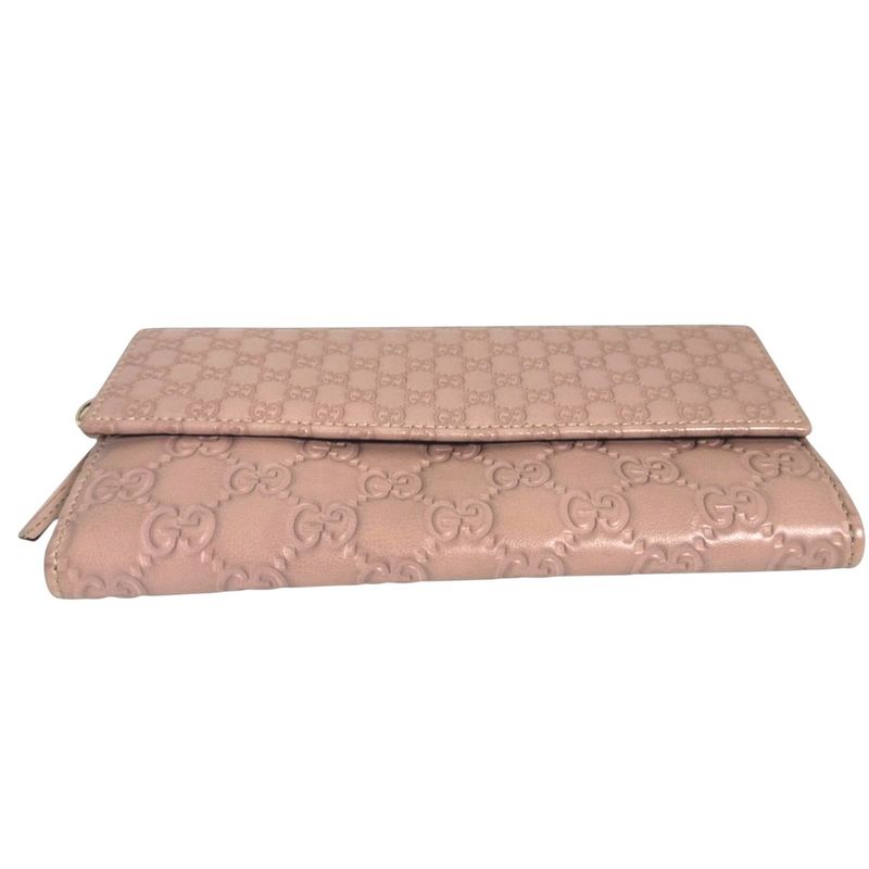 Gucci Guccissima Bifold Long Wallet GG Pink