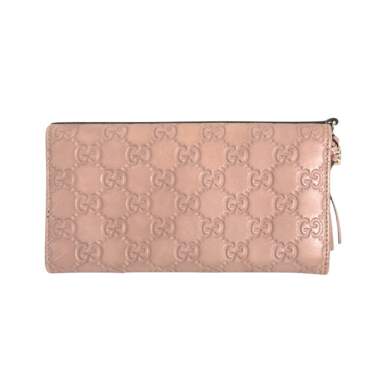 Gucci Guccissima Bifold Long Wallet GG Pink
