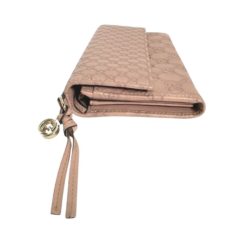 Gucci Guccissima Bifold Long Wallet GG Pink