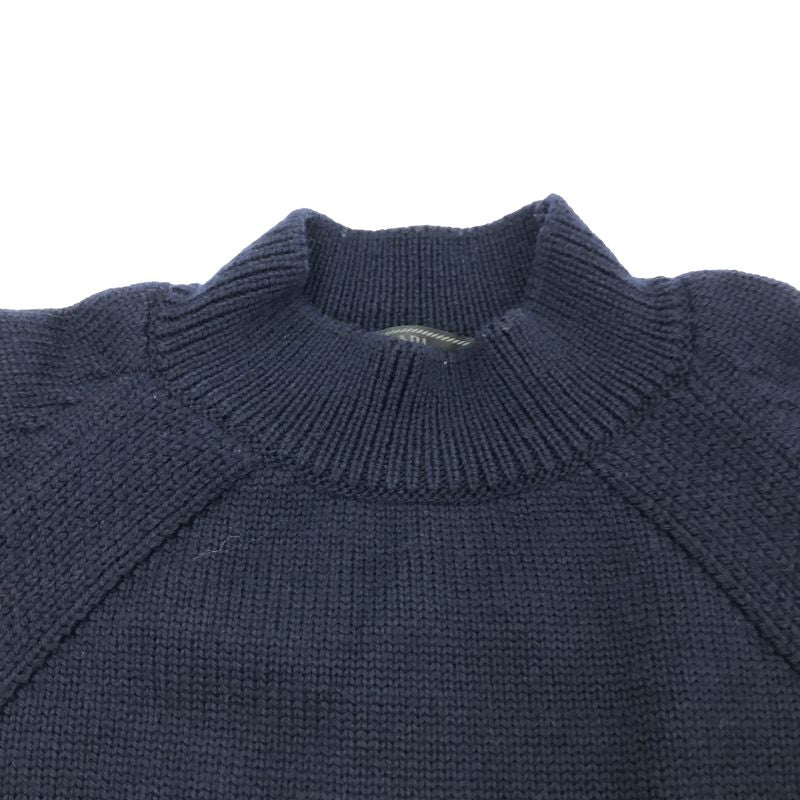Prada Wool Logo Mock Neck Knit Sweater Mpg Navy 50