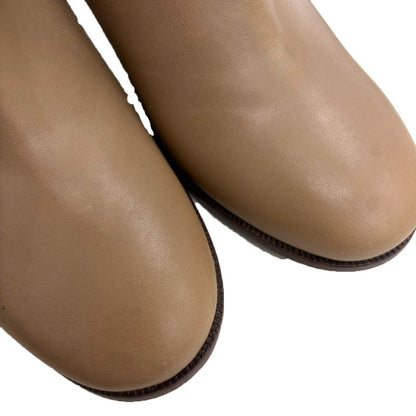 Celine by Phoebe Philo Long Leather Heel Boots Beige 37.5