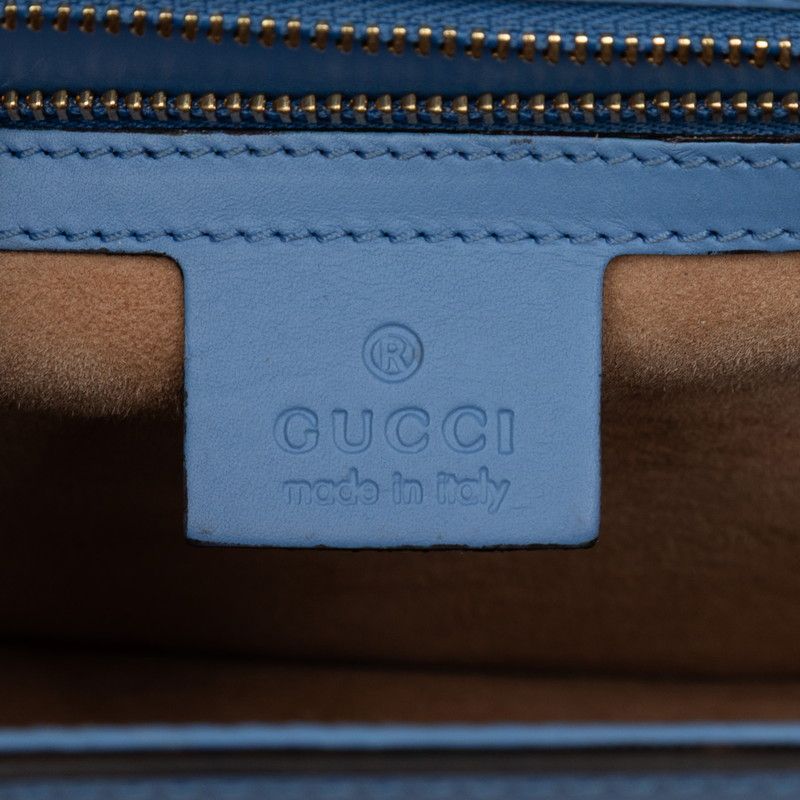 Gucci Sylvie Sherry Line Blue Leather