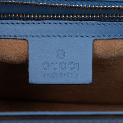 Gucci Sylvie Sherry Line Blue Leather