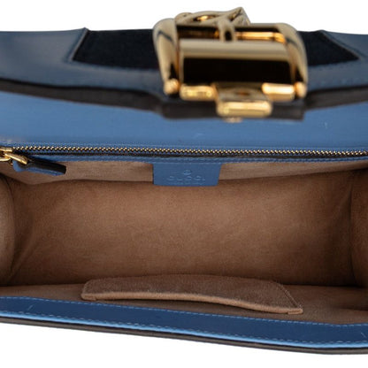 Gucci Sylvie Sherry Line Blue Leather