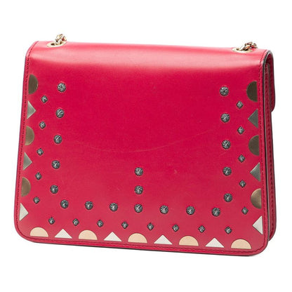 Bvlgari Serpenti Studded Chain Shoulder Bag Pink Gold Leather