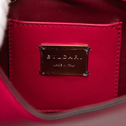 Bvlgari Serpenti Studded Chain Shoulder Bag Pink Gold Leather