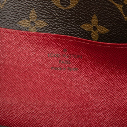Louis Vuitton Monogram Portefeuille Emily Brown Rouge Leather
