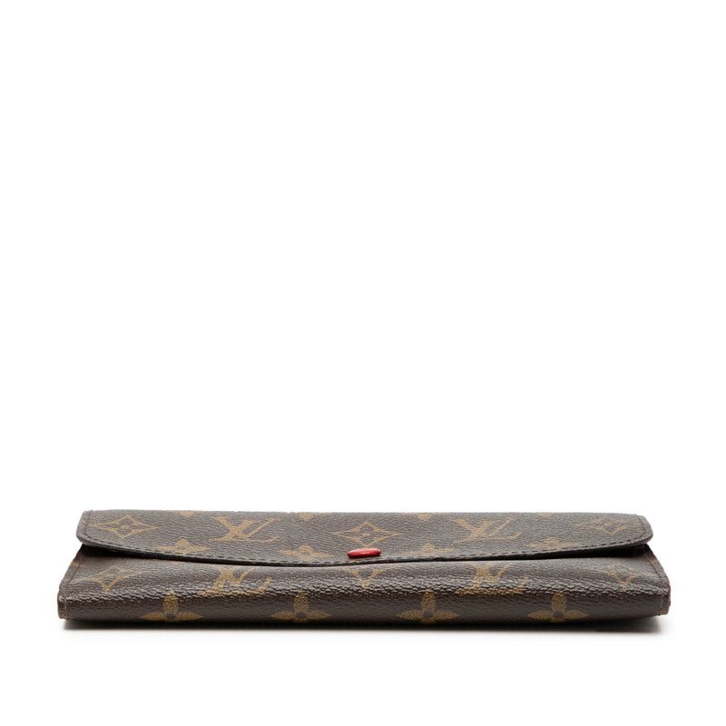 Louis Vuitton Monogram Portefeuille Emily Brown Rouge Leather