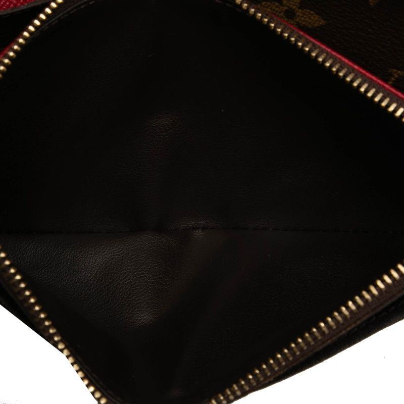 Louis Vuitton Monogram Portefeuille Emily Brown Rouge Leather