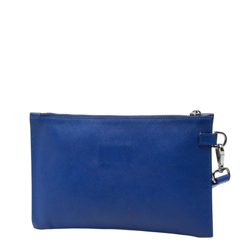 Versace Medusa Clutch Blue Leather
