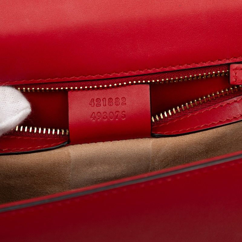 Gucci Sherry Line Sylvie Shoulder Bag Red Leather