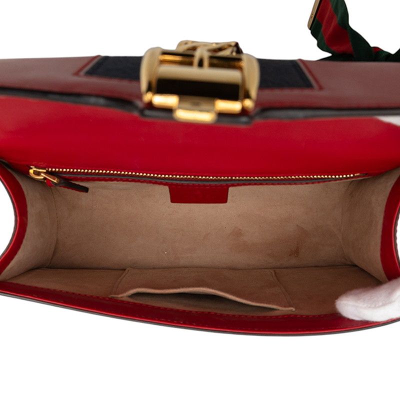 Gucci Sherry Line Sylvie Shoulder Bag Red Leather