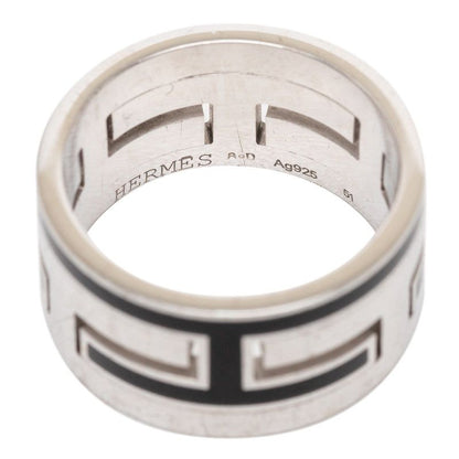 Hermes Moubouche Ring 51 Silver Black