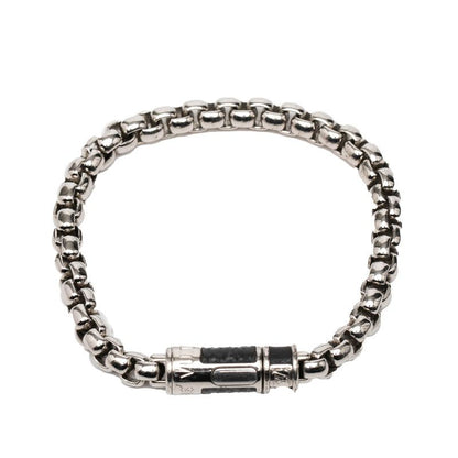Louis Vuitton Bracelet Chain Monogram Eclipse Silver Black Metal