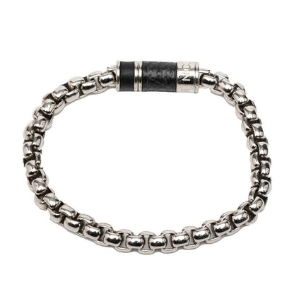 Louis Vuitton Bracelet Chain Monogram Eclipse Silver Black Metal