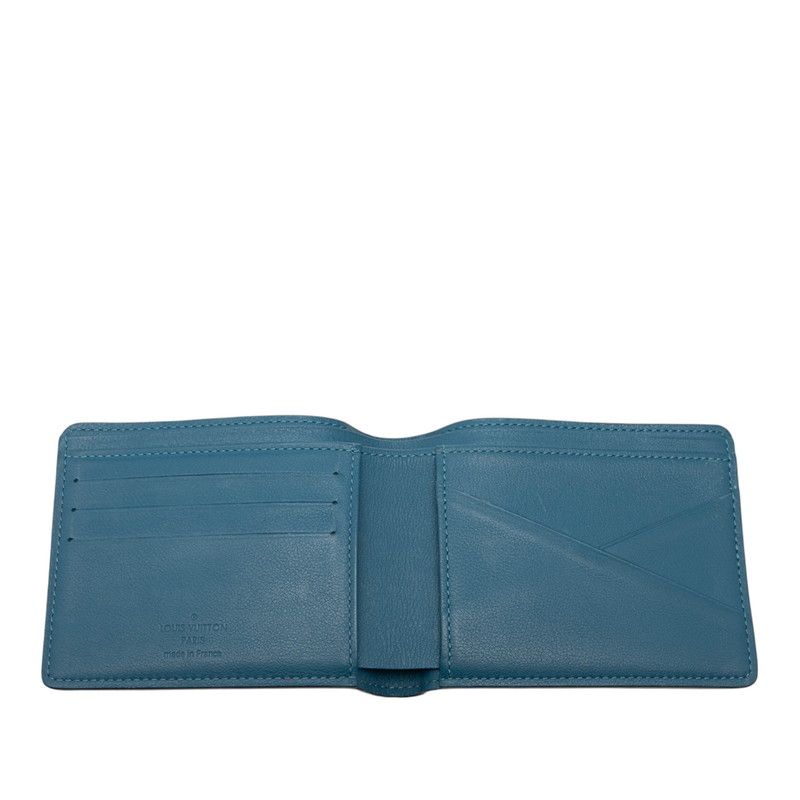 Louis Vuitton Portefeuille Multiple Blue Taurillon Leather