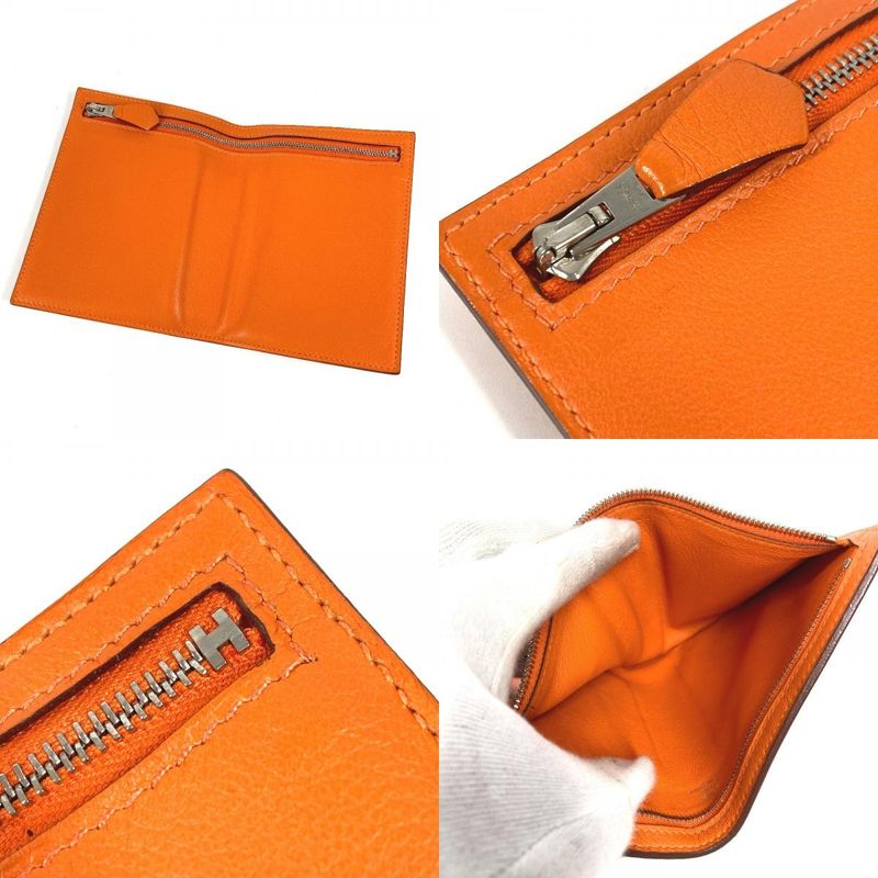 Hermes Bifold Wallet Zip Zap Swift Orange