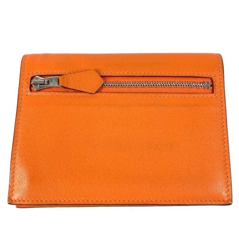 Hermes Bifold Wallet Zip Zap Swift Orange