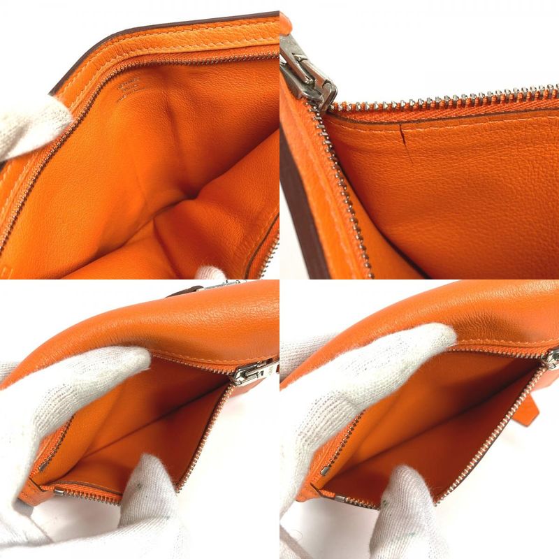 Hermes Bifold Wallet Zip Zap Swift Orange