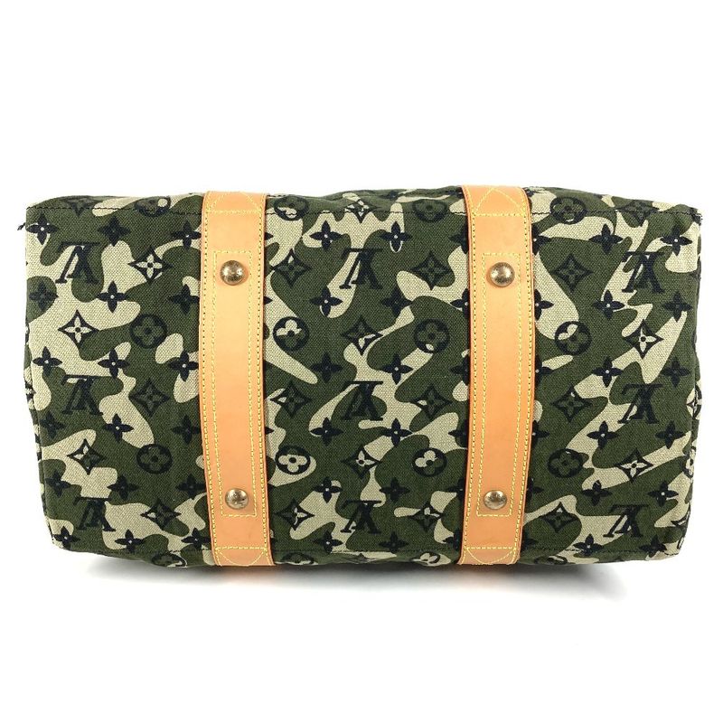 Louis Vuitton Shoulder Bag Tray Leather Canvas Monogram Green