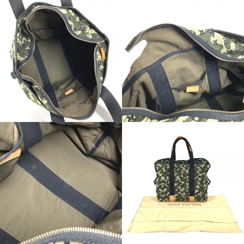 Louis Vuitton Shoulder Bag Tray Leather Canvas Monogram Green