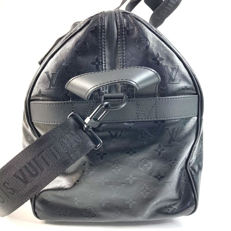 Louis Vuitton Boston Bag Keepall 55 Leather Black