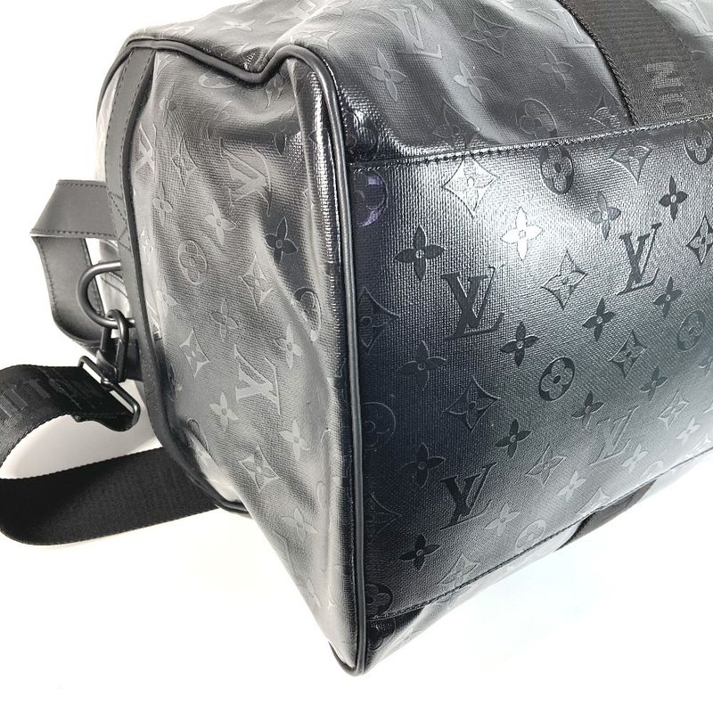 Louis Vuitton Boston Bag Keepall 55 Leather Black