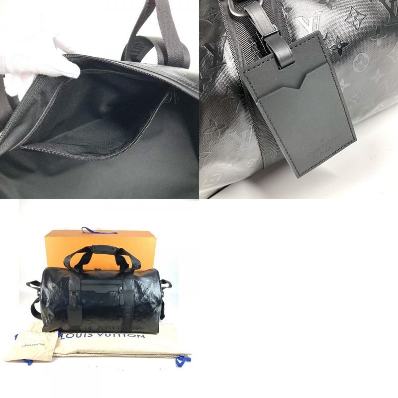 Louis Vuitton Boston Bag Keepall 55 Leather Black