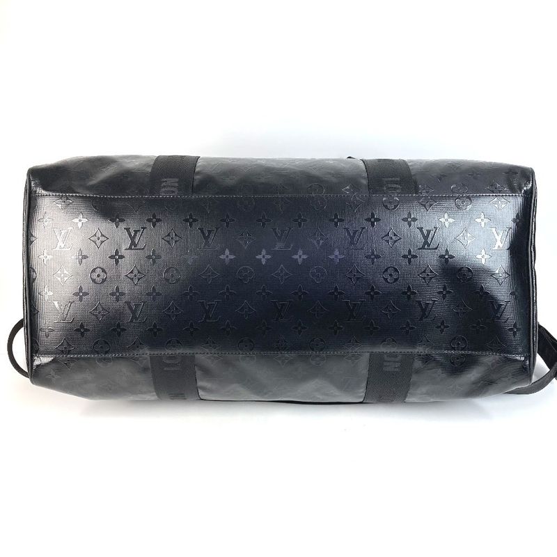Louis Vuitton Boston Bag Keepall 55 Leather Black