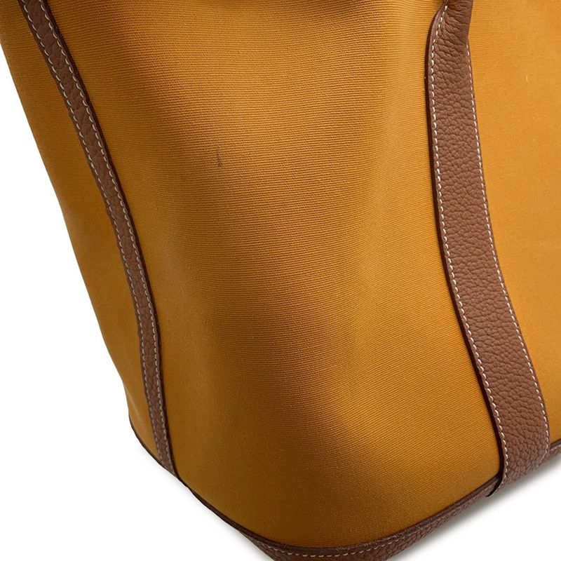 Hermes Tote Garden Party PM Saffron Gold Silver Toile Officier