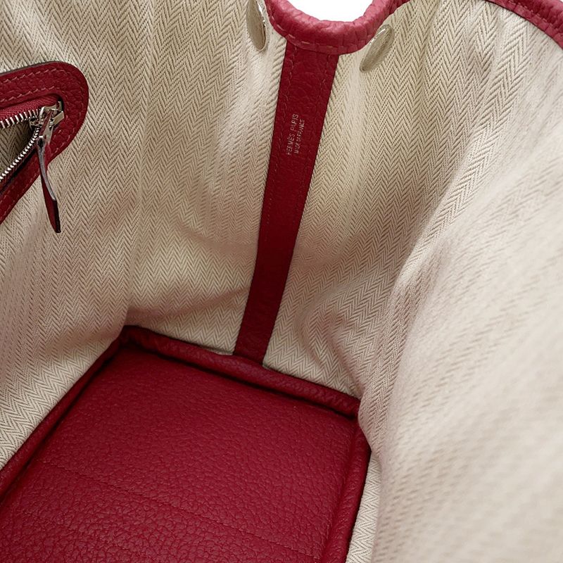 Hermes Tote Garden Party TPM Ruby Silver Negonda