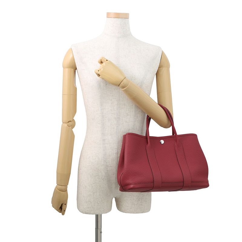 Hermes Tote Garden Party TPM Ruby Silver Negonda