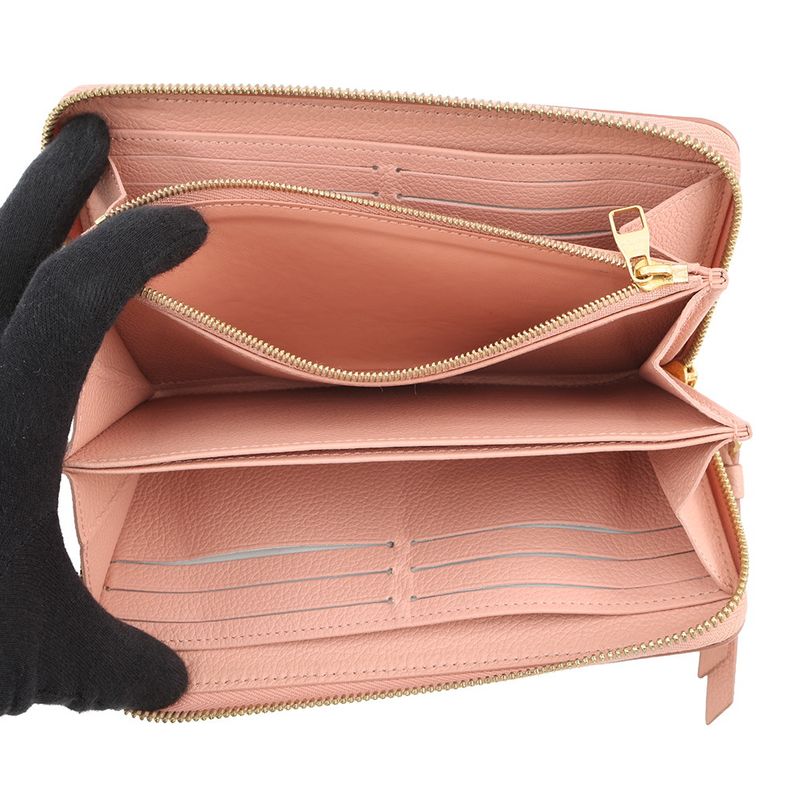Louis Vuitton Wallet Bicolor Monogram Empreinte Zippy Rose Trianon Cles -mu
