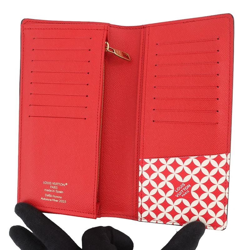 Louis Vuitton Wallet Damier Friendship Canvas Portefeuille Brother Brown Red