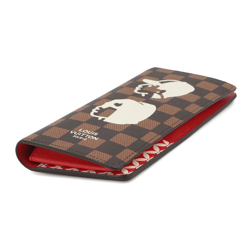 Louis Vuitton Wallet Damier Friendship Canvas Portefeuille Brother Brown Red