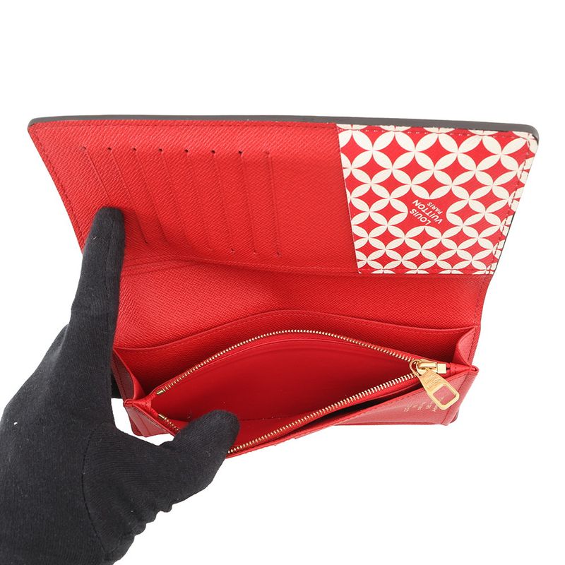 Louis Vuitton Wallet Damier Friendship Canvas Portefeuille Brother Brown Red