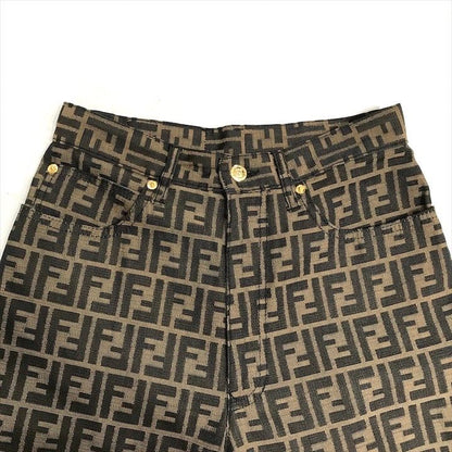 Fendi Zucca All Over Pattern Cotton Casual Pants Brown