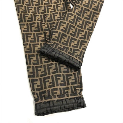 Fendi Zucca All Over Pattern Cotton Casual Pants Brown