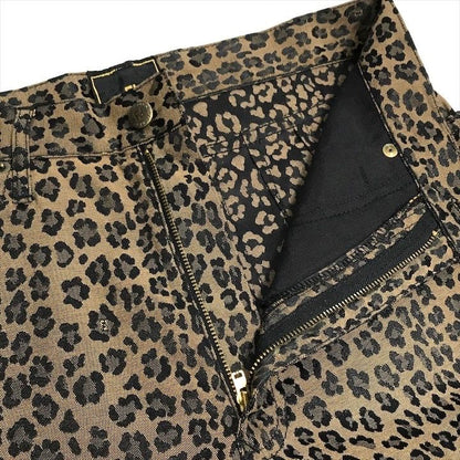 Fendi Leopard All Over Pattern Cotton Pants Brown