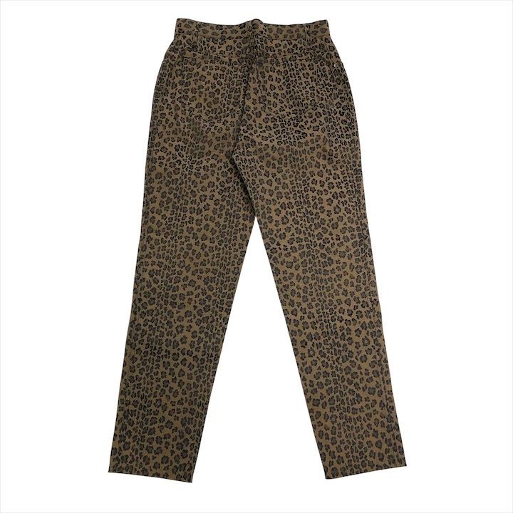 Fendi Leopard All Over Pattern Cotton Pants Brown