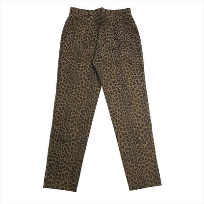 Fendi Leopard All Over Pattern Cotton Pants Brown