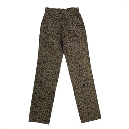 Fendi Leopard All Over Pattern Cotton Casual Pants Brown